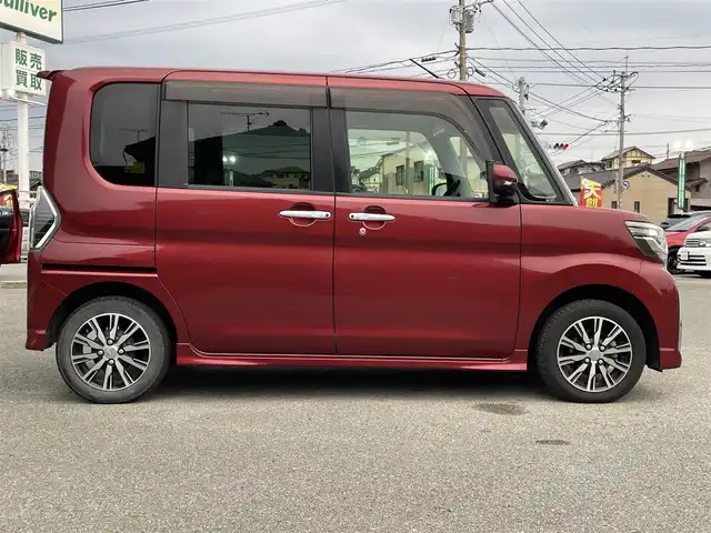 ダイハツ タント カスタムX トップED LTD SAⅢ 福岡県 2018(平30)年 6.8万km ファイアークォーツレッドM 社外7型ナビ/（BT/フルセグ/AM/FM/DISC/SD)/アラウンドビューモニター/バックカメラ/フロントカメラ/サイドカメラ/両側パワースライドドア/LEDヘッドライト/オートライト/オートマチックハイビーム/ハーフレザーシート/D席シートヒーター/TVキャンセラー/アイドリングストップ/横滑り防止装置/盗難防止装置/衝突被害軽減ブレーキ/コーナーセンサー/スマートキー/保証書/取扱説明書