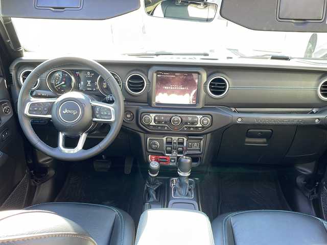 クライスラー・ジープ ジープ ラングラー アンリミテッド ルビコン 4xe 神奈川県 2023(令5)年 1.5万km ブラック ワンオーナー/左ハンドル/４WD/純正ナビ（AM/FM/USB/AUX/BT/フルセグTV)/全方位カメラ/前後ドライブレコーダー/ETC2.0/レーダークルーズコントロール/パーキングセンサー/ヒルスタート/ブラインドスポットモニター/ステアリングスイッチ/衝突軽減システム/横滑り防止装置/ソフトトップ/ステアリングヒーター/ミラーヒーター/黒革シート/D/N席シートヒーター/純正アルミホイール/純正フロアマット/ISOFIX/オートライト/スペアキー×１/保証書/取扱説明書