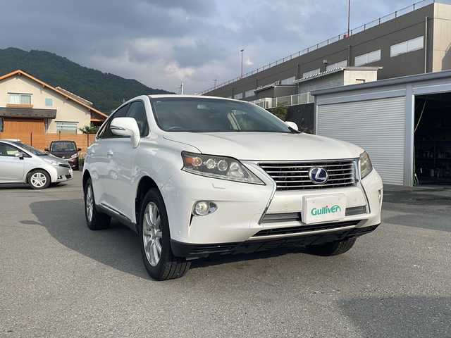 レクサス ＲＸ 450h 山梨県 2012(平24)年 7.8万km ホワイトパールクリスタルシャイン 純正ナビ　/バックカメラ　/ＥＴＣ　/フルセグ　/カラーヘッドアップディスプレイ　/パワーシート　/クリアランスソナー　/前席パワーシート　/電動リヤゲート　/Ｂｌｕｅｔｏｏｔｈ接続/オートライト　/オートエアコン