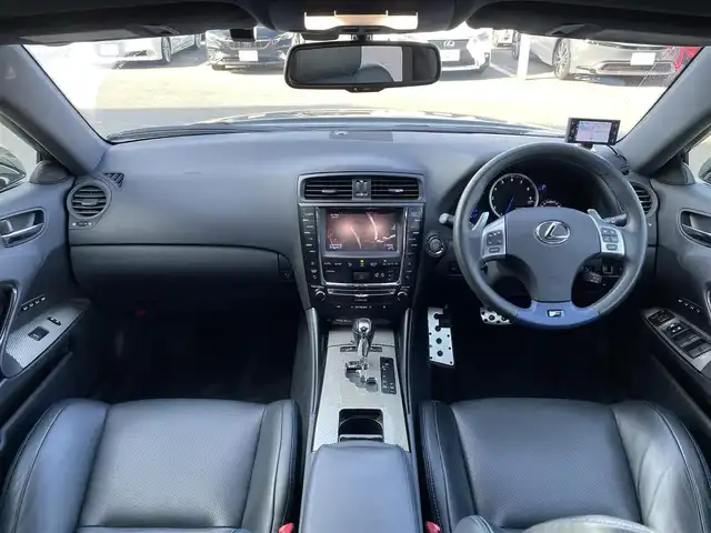 レクサス ＩＳ Ｆ 長崎県 2013(平25)年 5.6万km ブラック 純正HDDナビ/CD/DVD/BT/USB/AUX/フルセグTV/バックカメラ/サンルーフ/黒本革シート/前席パワーシート/前席メモリーシート/前席シートヒーター/トムスマフラー/ステアリングスイッチ/クルーズコントロール/パドルシフト/社外レーダー/オートライト/LEDヘッドライト/ビルトインETC