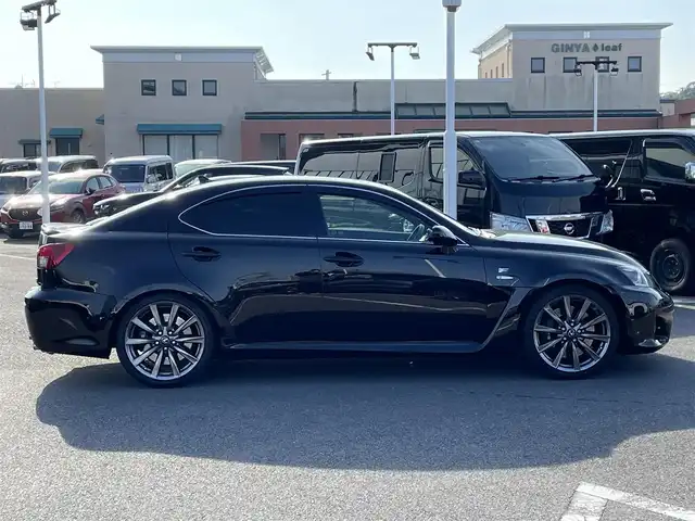 レクサス ＩＳ Ｆ 長崎県 2013(平25)年 5.6万km ブラック 純正HDDナビ/CD/DVD/BT/USB/AUX/フルセグTV/バックカメラ/サンルーフ/黒本革シート/前席パワーシート/前席メモリーシート/前席シートヒーター/トムスマフラー/ステアリングスイッチ/クルーズコントロール/パドルシフト/社外レーダー/オートライト/LEDヘッドライト/ビルトインETC