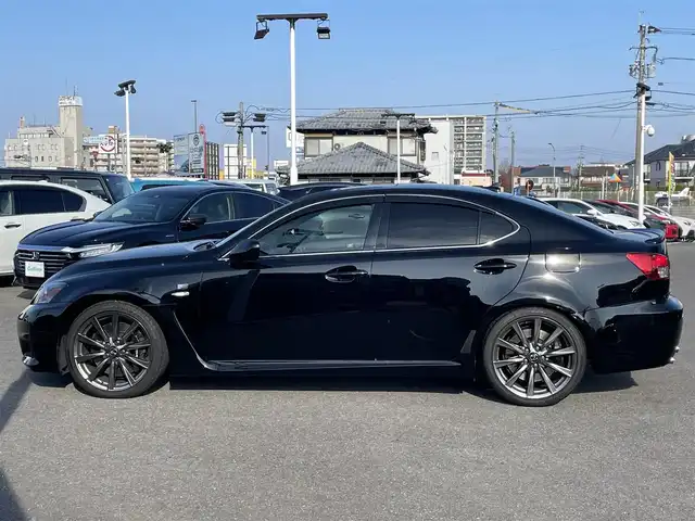 レクサス ＩＳ Ｆ 長崎県 2013(平25)年 5.6万km ブラック 純正HDDナビ/CD/DVD/BT/USB/AUX/フルセグTV/バックカメラ/サンルーフ/黒本革シート/前席パワーシート/前席メモリーシート/前席シートヒーター/トムスマフラー/ステアリングスイッチ/クルーズコントロール/パドルシフト/社外レーダー/オートライト/LEDヘッドライト/ビルトインETC