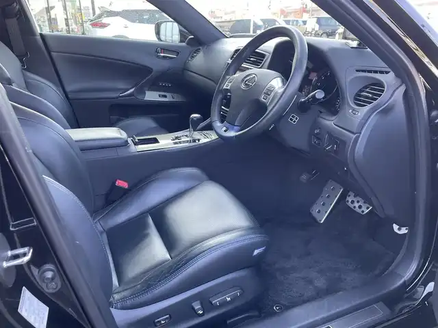 レクサス ＩＳ Ｆ 長崎県 2013(平25)年 5.6万km ブラック 純正HDDナビ/CD/DVD/BT/USB/AUX/フルセグTV/バックカメラ/サンルーフ/黒本革シート/前席パワーシート/前席メモリーシート/前席シートヒーター/トムスマフラー/ステアリングスイッチ/クルーズコントロール/パドルシフト/社外レーダー/オートライト/LEDヘッドライト/ビルトインETC