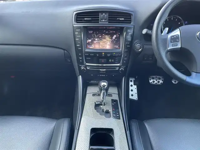 レクサス ＩＳ Ｆ 長崎県 2013(平25)年 5.6万km ブラック 純正HDDナビ/CD/DVD/BT/USB/AUX/フルセグTV/バックカメラ/サンルーフ/黒本革シート/前席パワーシート/前席メモリーシート/前席シートヒーター/トムスマフラー/ステアリングスイッチ/クルーズコントロール/パドルシフト/社外レーダー/オートライト/LEDヘッドライト/ビルトインETC