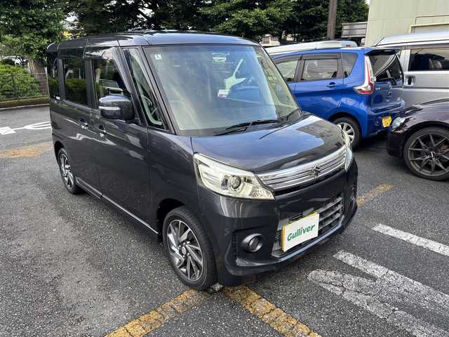 スズキ スペーシア カスタム TS 神奈川県 2014(平26)年 7.4万km ルナグレーパールメタリック ワンオーナー/メモリナビ/フルセグテレビ/アイドリングストップ/ドアバイザー/両側パワースライドドア/ETC