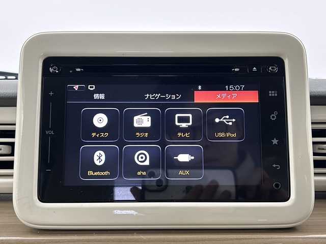 スズキ ラパン X 大阪府 2016(平28)年 5.8万km フォーンベージュM 純正メモリナビ/・フルセグTV/・Bluetooth/・CD/DVD/・AppleCarPlay/全方位カメラ/デュアルカメラブレーキサポート/運転席シートヒーター/純正14インチアルミホイール/キセノンヘッドライト/オートエアコン/スマートキー/プッシュスタート