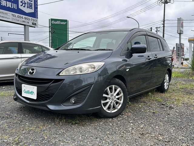 マツダ プレマシー 20E 福島県 2010(平22)年 11.2万km メトロポリタングレーマイカ 禁煙車/純正オーディオ(AM/FM/CD)/両側イージークローザードア/純正ドアバイザー/純正フロアマット/電動格納ミラー/純正鉄チンホイール付き冬タイヤ車載