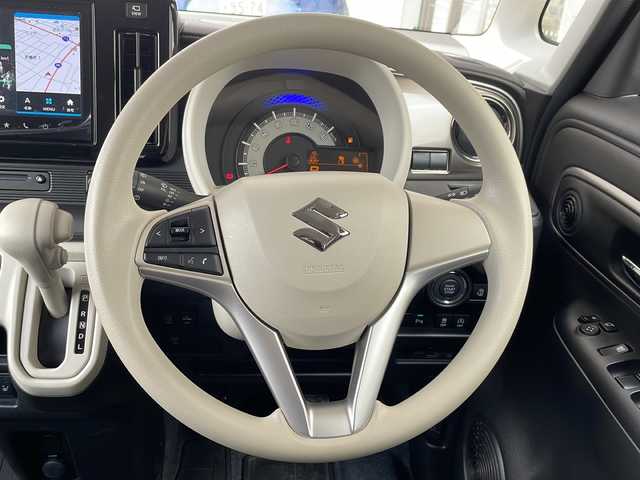 スズキ ワゴンＲ スマイル HYBRID S リミテッド 山形県 2024(令6)年 1.1万km グレーⅡ ・ワンオーナー/・純正9インチナビ/フルセグ/CD/DVD/Bluetooth/　AndroidAuto/AppleCarPlay/・ビルトインETC/・全方位カメラ/・衝突被害軽減ブレーキ/・レーンキープアシスト/・後方クリアランスソナー/・LEDヘッドライト/・オートライト/・横滑り防止装置/・両側ワンタッチパワースライドドア/・ステアリングスイッチ/・D席シートヒーター/・純正ラバーマット/・純正ホイールキャップ/・スタッドレスタイヤ車載/・スペアキー1本/・保証書/・取扱説明書