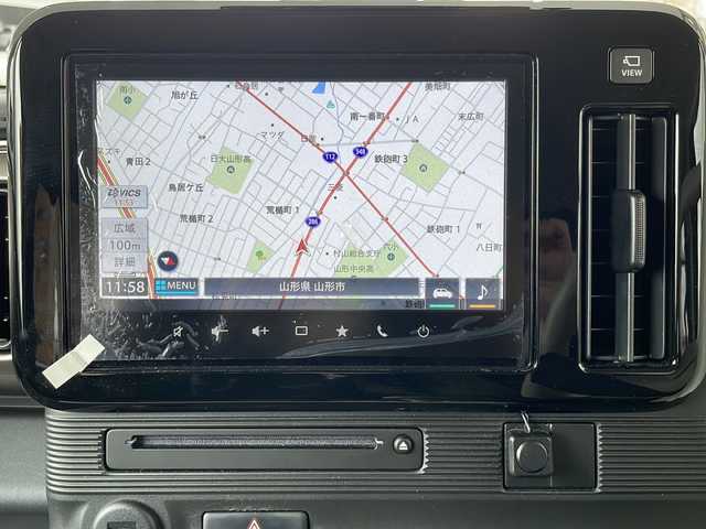 スズキ ワゴンＲ スマイル HYBRID S リミテッド 山形県 2024(令6)年 1.1万km グレーⅡ ・ワンオーナー/・純正9インチナビ/フルセグ/CD/DVD/Bluetooth/　AndroidAuto/AppleCarPlay/・ビルトインETC/・全方位カメラ/・衝突被害軽減ブレーキ/・レーンキープアシスト/・後方クリアランスソナー/・LEDヘッドライト/・オートライト/・横滑り防止装置/・両側ワンタッチパワースライドドア/・ステアリングスイッチ/・D席シートヒーター/・純正ラバーマット/・純正ホイールキャップ/・スタッドレスタイヤ車載/・スペアキー1本/・保証書/・取扱説明書