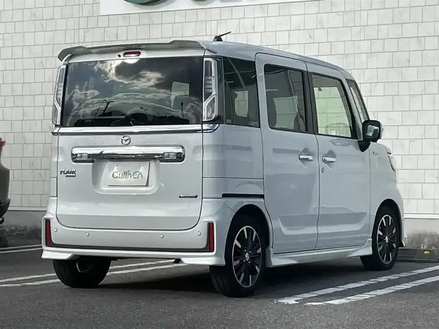 マツダ フレアワゴン ハイブリッド XS 宮崎県 2021(令3)年 5.5万km ピュアホワイトP 純正フルセグナビ/（DVD再生機能付き）（BT）/クルーズコントロール/アイドリングストップ/パーキングアシスト/パワースライドドア/パワーウィンドウ/パワーステアリング/バックカメラ/純正アルミホイール/コーナーセンサー/純正フロアマット/純正LEDヘッドライト/オートライト/横滑り防止装置/衝突被害軽減システム/盗難防止装置/エアバックW/ETC/ABS/AAC