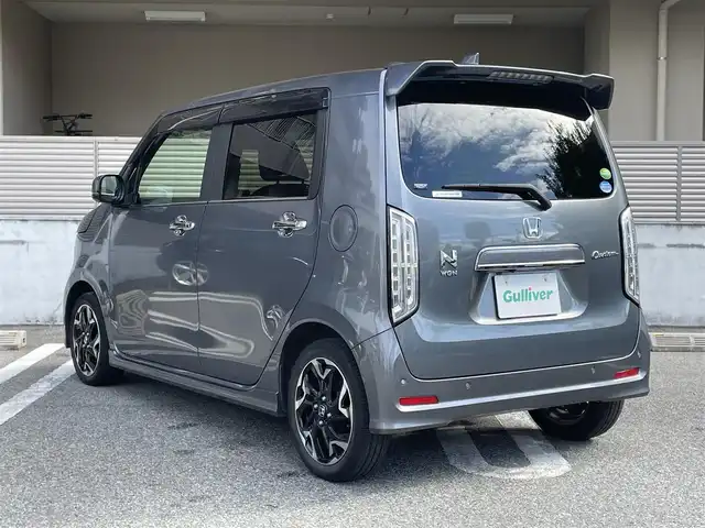 ホンダ Ｎ ＷＧＮ カスタム Lターボ ホンダS 大阪府 2020(令2)年 4.9万km シャイニンググレーM 純正ナビ【VXU-207NBi】/　フルセグTV/CD/DVD/Bluetooth/FM/AM/バックカメラ/純正ナビ連動型ドライブレコーダー/ETC/シートヒーター/パドルシフト/ホンダセンシング/　・衝突軽減ブレーキ/　・誤発進抑制機能/　・歩行者事故低減ステアリング/　・先行車発進お知らせ機能/　・標識認識機能/　・路外逸脱抑制機能/　・渋滞追従機能付きアダプティブクルーズコントロール/　・車線維持支援システム/　・オートハイビーム/　・パーキングセンサーシステム/　・後方誤発進抑制機能/LEDヘッドライト/オートブレーキホールド/スペアキー
