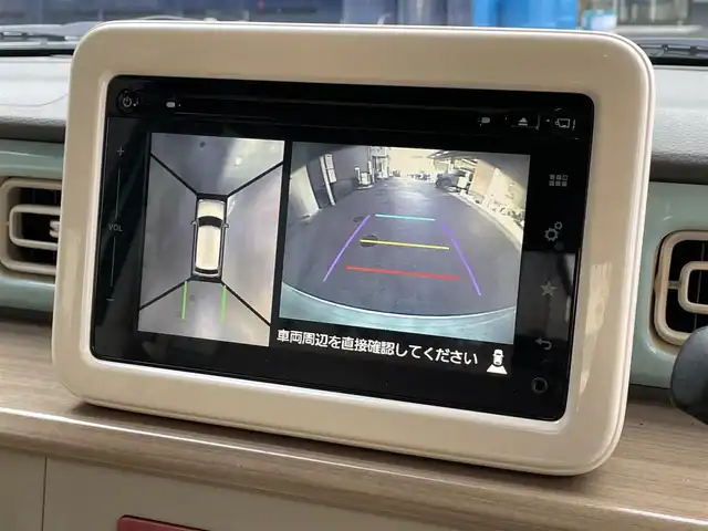 スズキ ラパン X 滋賀県 2015(平27)年 4.5万km フレンチミントパールメタリック 純正7インチナビ/【Bluetooth/CD/DVD/フルセグTV/USB】/全方位カメラ/衝突被害軽減ブレーキ/HIDヘッドライト/オートライト/D席シートヒーター/ETC/純正フロアマット/横滑り防止装置/純正14インチアルミホイール/オートエアコン/プッシュスタート/スマートキー