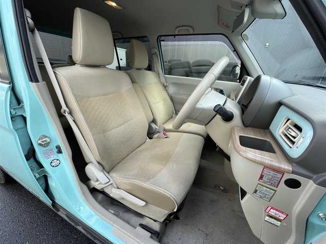 スズキ ラパン X 滋賀県 2015(平27)年 4.5万km フレンチミントパールメタリック 純正7インチナビ/【Bluetooth/CD/DVD/フルセグTV/USB】/全方位カメラ/衝突被害軽減ブレーキ/HIDヘッドライト/オートライト/D席シートヒーター/ETC/純正フロアマット/横滑り防止装置/純正14インチアルミホイール/オートエアコン/プッシュスタート/スマートキー