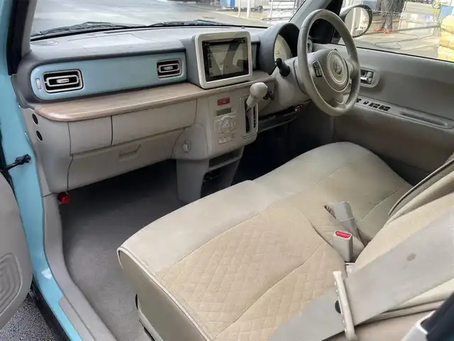 スズキ ラパン X 滋賀県 2015(平27)年 4.5万km フレンチミントパールメタリック 純正7インチナビ/【Bluetooth/CD/DVD/フルセグTV/USB】/全方位カメラ/衝突被害軽減ブレーキ/HIDヘッドライト/オートライト/D席シートヒーター/ETC/純正フロアマット/横滑り防止装置/純正14インチアルミホイール/オートエアコン/プッシュスタート/スマートキー