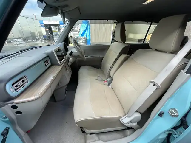 スズキ ラパン X 滋賀県 2015(平27)年 4.5万km フレンチミントパールメタリック 純正7インチナビ/【Bluetooth/CD/DVD/フルセグTV/USB】/全方位カメラ/衝突被害軽減ブレーキ/HIDヘッドライト/オートライト/D席シートヒーター/ETC/純正フロアマット/横滑り防止装置/純正14インチアルミホイール/オートエアコン/プッシュスタート/スマートキー