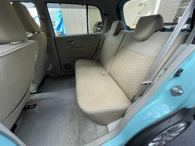 スズキ ラパン X 滋賀県 2015(平27)年 4.5万km フレンチミントパールメタリック 純正7インチナビ/【Bluetooth/CD/DVD/フルセグTV/USB】/全方位カメラ/衝突被害軽減ブレーキ/HIDヘッドライト/オートライト/D席シートヒーター/ETC/純正フロアマット/横滑り防止装置/純正14インチアルミホイール/オートエアコン/プッシュスタート/スマートキー