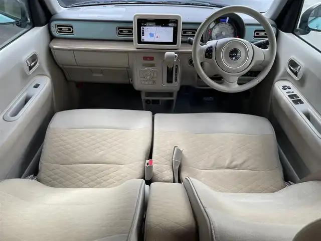 スズキ ラパン X 滋賀県 2015(平27)年 4.5万km フレンチミントパールメタリック 純正7インチナビ/【Bluetooth/CD/DVD/フルセグTV/USB】/全方位カメラ/衝突被害軽減ブレーキ/HIDヘッドライト/オートライト/D席シートヒーター/ETC/純正フロアマット/横滑り防止装置/純正14インチアルミホイール/オートエアコン/プッシュスタート/スマートキー