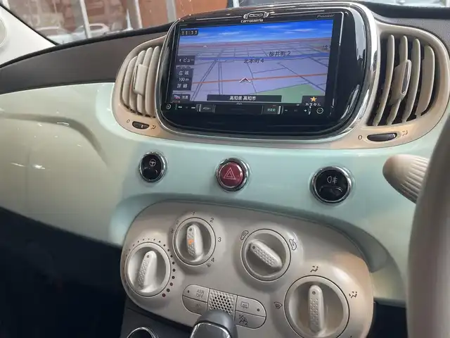 フィアット ５００ 1．2 ポップ 高知県 2018(平30)年 2.5万km LATTE MENTA ワンオーナー/社外ナビ（AVIC-RZ801-D）/　【AM/FM/フルセグTV/BT/CD/DVD】/バックカメラ/純正フロアマット/純正１５インチAW/ETC