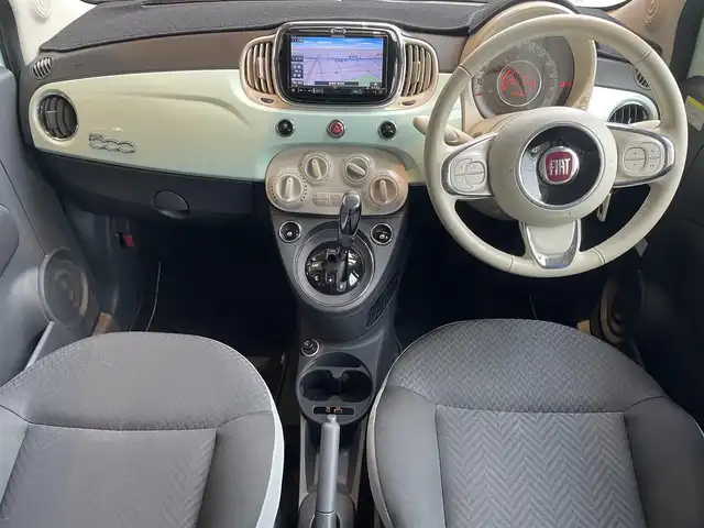 フィアット ５００ 1．2 ポップ 高知県 2018(平30)年 2.5万km LATTE MENTA ワンオーナー/社外ナビ（AVIC-RZ801-D）/　【AM/FM/フルセグTV/BT/CD/DVD】/バックカメラ/純正フロアマット/純正１５インチAW/ETC
