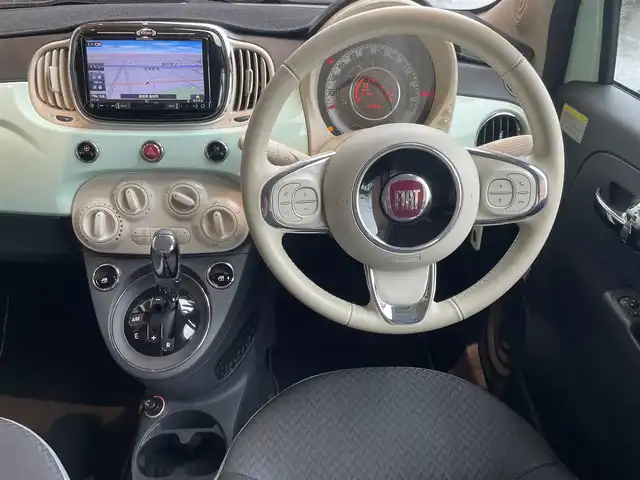 フィアット ５００ 1．2 ポップ 高知県 2018(平30)年 2.5万km LATTE MENTA ワンオーナー/社外ナビ（AVIC-RZ801-D）/　【AM/FM/フルセグTV/BT/CD/DVD】/バックカメラ/純正フロアマット/純正１５インチAW/ETC