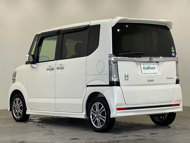 ホンダ Ｎ ＢＯＸ カスタム G Lパッケージ 栃木県 2016(平28)年 4.6万km プレミアムホワイトパールⅡ ワンオーナー/純正SDナビ/（CD/TV/Bluetooth/USB/iPod/AUX）/バックカメラ/ビルトインETC/片側パワースライドドア/オートライト/HIDヘッドライト/横滑り防止装置/フォグランプ/スマートキー/プッシュスタート/アイドリングストップ/ステアリングスイッチ/電動格納ミラー/純正14インチアルミホイール/純正フロアマット