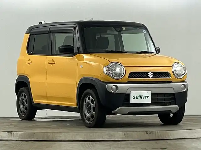スズキ ハスラー G 愛知県 2017(平29)年 3万km アクティブイエロー/ブラック2トーンルーフ 禁煙車/7インチナビ/（AM/FM/Bluetooth/フルセグTV）/レーダーブレーキサポート/シートヒーター/アイドリングストップ/プッシュスタート/スマートキー/純正フロアマット/ベンチシート/横滑り防止装置/ドアバイザー