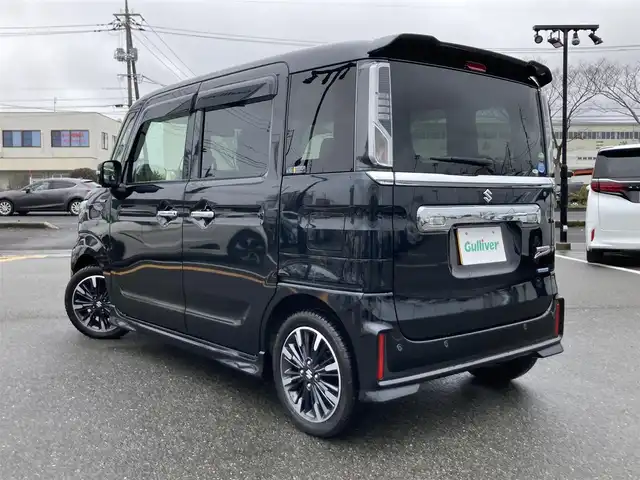 スズキ スペーシア カスタム HYBRID XS ターボ 新潟県 2018(平30)年 10.3万km ブルーイッシュブラックパール3 ４WD/ターボ車/純正８インチナビ/フルセグ/DVD/CD/BT/USB/アラウンドビューモニター/ETC/ハーフレザーシート/前席シートヒーター/リアルーフスポイラー/純正エアロパーツ/サイド/デュアルセンサーブレーキサポート/レーンキープアシスト/レーダークルーズ/ヘットアップディスプレイ/LEDヘットライト/LEDフォグライト/純正１５インチアルミホイール/スタットレスセット積込み（タイヤ溝５部山）