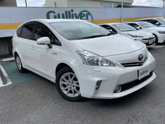 トヨタ プリウス α G 静岡県 2012(平24)年 12.8万km ホワイトパールクリスタルシャイン 7人乗り/純正HDDナビ/フルセグTV/DVD/CD/BT/SD/MSV/バックカメラ/社外デジタルインナーミラー型前後ドラレコ/クルーズコントロール/ステアリングスイッチ/LEDヘッドライト/オートライト/ビルトインETC/スマートキー/保証書