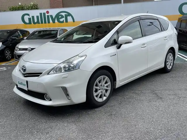 トヨタ プリウス α G 静岡県 2012(平24)年 12.8万km ホワイトパールクリスタルシャイン 7人乗り/純正HDDナビ/フルセグTV/DVD/CD/BT/SD/MSV/バックカメラ/社外デジタルインナーミラー型前後ドラレコ/クルーズコントロール/ステアリングスイッチ/LEDヘッドライト/オートライト/ビルトインETC/スマートキー/保証書