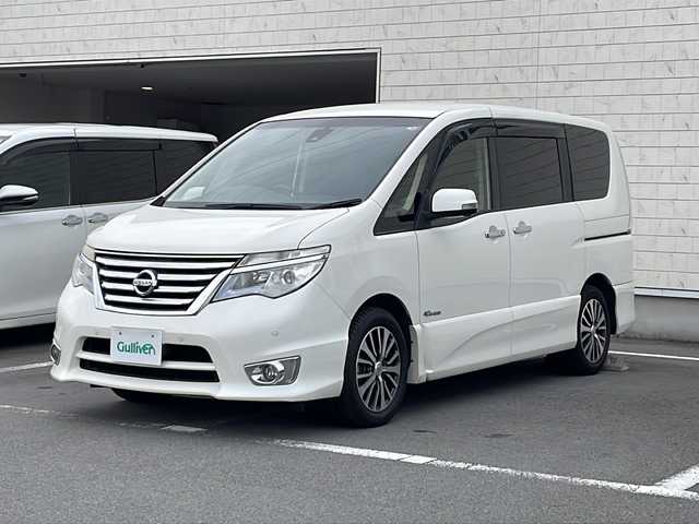 日産 セレナ ハイウェイS S HV Aセーフ 静岡県 2014(平26)年 6.9万km ブリリアントホワイトパール 純正8インチナビ/地デジTV/純正CD/DVD/Bluetooth/バックカメラ/全方位カメラ/両側パワースライドドア/シートカバー/ETC/純正16インチAW/スマートキー/LEDヘッドライト