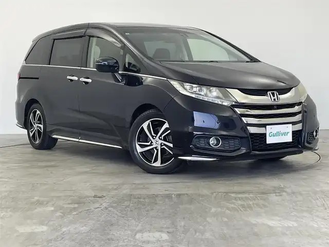 ホンダ オデッセイ アブソルート 群馬県 2014(平26)年 7.9万km プレミアムヴィーナスブラックP ・純正7型ナビ/・純正ドライブレコーダー/・ビルトインETC/・衝突軽減/・全方位カメラ/・両側パワースライドドア/・純正クリップダウンモニター/・LEDオートヘッドライト/・前コーナーセンサー/・クルーズコントロール/・ハーフレザーシート/・禁煙車