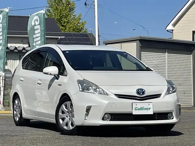 トヨタ プリウス α S Lセレクション 宮城県 2014(平26)年 8.8万km ホワイトパールクリスタルシャイン 1オーナー//フリップダウンモニター//ETC//社外SDナビ（フルセグTV、AM、FM、DVD、CD）//シートカバー　//スマートキー//プッシュスタート