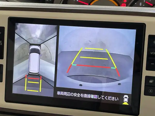 ダイハツ ムーヴ キャンバス G メイクアップ リミテッド　SAⅢ 滋賀県 2021(令3)年 4.8万km パールホワイトⅢ/ナチュラルベージュマイカメタリック 2トーン 純正8インチナビ/【Bluetooth/CD/DVD/SD/フルセグTV】/全方位カメラ/オートマチックハイビーム/衝突軽減ブレーキ/リアソナー/両側パワースライドドア/LEDヘッドライト/オートライト/ETC/前方ドライブレコーダー/ドアバイザー/プッシュスタート/スマートキー/ステアリングリモコン/純正フロアマット