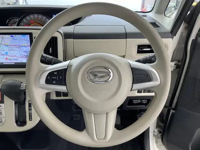 ダイハツ ムーヴ キャンバス G メイクアップ リミテッド　SAⅢ 滋賀県 2021(令3)年 4.8万km パールホワイトⅢ/ナチュラルベージュマイカメタリック 2トーン 純正8インチナビ/【Bluetooth/CD/DVD/SD/フルセグTV】/全方位カメラ/オートマチックハイビーム/衝突軽減ブレーキ/リアソナー/両側パワースライドドア/LEDヘッドライト/オートライト/ETC/前方ドライブレコーダー/ドアバイザー/プッシュスタート/スマートキー/ステアリングリモコン/純正フロアマット