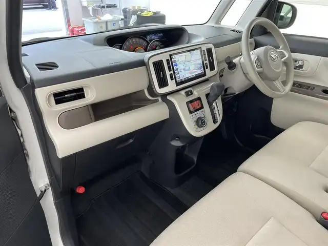 ダイハツ ムーヴ キャンバス G メイクアップ リミテッド　SAⅢ 滋賀県 2021(令3)年 4.8万km パールホワイトⅢ/ナチュラルベージュマイカメタリック 2トーン 純正8インチナビ/【Bluetooth/CD/DVD/SD/フルセグTV】/全方位カメラ/オートマチックハイビーム/衝突軽減ブレーキ/リアソナー/両側パワースライドドア/LEDヘッドライト/オートライト/ETC/前方ドライブレコーダー/ドアバイザー/プッシュスタート/スマートキー/ステアリングリモコン/純正フロアマット