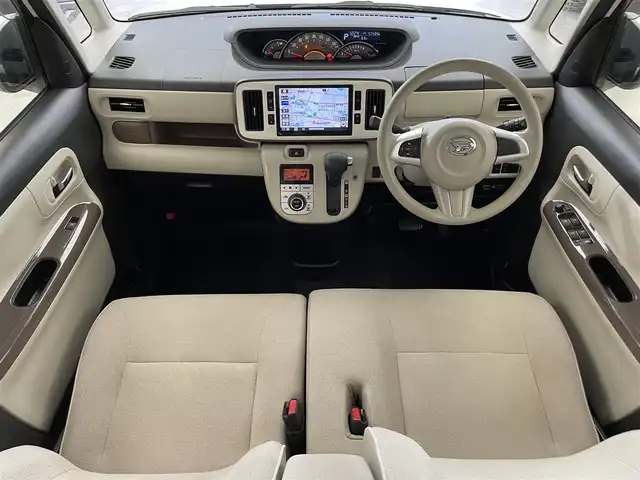 ダイハツ ムーヴ キャンバス G メイクアップ リミテッド　SAⅢ 滋賀県 2021(令3)年 4.8万km パールホワイトⅢ/ナチュラルベージュマイカメタリック 2トーン 純正8インチナビ/【Bluetooth/CD/DVD/SD/フルセグTV】/全方位カメラ/オートマチックハイビーム/衝突軽減ブレーキ/リアソナー/両側パワースライドドア/LEDヘッドライト/オートライト/ETC/前方ドライブレコーダー/ドアバイザー/プッシュスタート/スマートキー/ステアリングリモコン/純正フロアマット