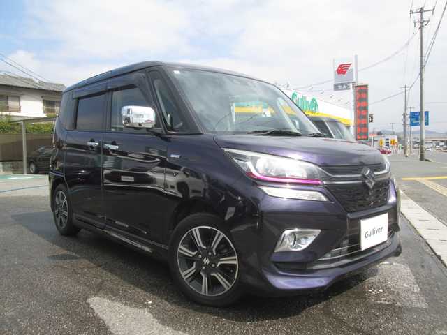 スズキ ソリオ バンディット HV MV 広島県 2018(平30)年 4.1万km ミッドナイトバイオレットメタリック 新車ワンオーナー/デュアルカメラブレーキサポート/純正ナビ/全方位カメラ/両側パワースライドドア/フルセグTV/Bluetooth/レーダークルーズ/革調シートカバー/オートライト/ETC/パドルシフト/運転席シートヒーター/ドラレコ/新車保証書/取扱説明書/スペアキー