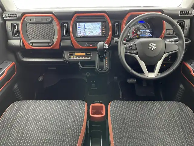 スズキ ハスラー HYBRID X 愛知県 2020(令2)年 2.3万km バーミリオンオレンジ/ガンメタリック2トーン 純正ナビ　全方位カメラ　禁煙　フルセグ　DVD　Bluetooth　シートヒーター　ETC　ドラレコ　衝突軽減　車線逸脱　LEDライト　フォグ　コーナーセンサー　オートハイビーム　純正マット　USB　スマートキー　プッシュスタート