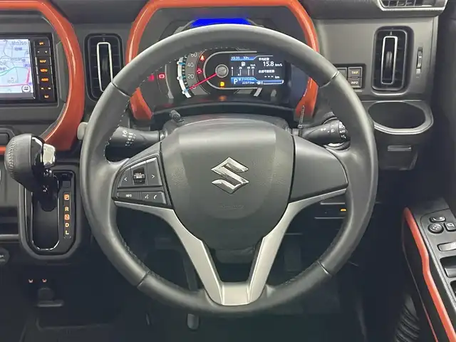 スズキ ハスラー HYBRID X 愛知県 2020(令2)年 2.3万km バーミリオンオレンジ/ガンメタリック2トーン 純正ナビ　全方位カメラ　禁煙　フルセグ　DVD　Bluetooth　シートヒーター　ETC　ドラレコ　衝突軽減　車線逸脱　LEDライト　フォグ　コーナーセンサー　オートハイビーム　純正マット　USB　スマートキー　プッシュスタート