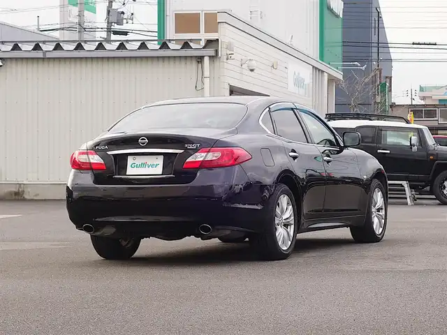 日産 フーガ 370GT FOUR 山形県 2011(平23)年 10.8万km ガーネットブラック 4WD/純正HDDナビ/　　【CD　DVD　BT　フルセグ　AUX　USB】/バックカメラ / サイドカメラ/レーダークルーズコントロール/HIDオートライト/レザーシート/パワーシート/エアシート/純正18インチアルミホイール/ドライブレコーダー/ステアリングスイッチ/インテリジェントキー×2/ETC