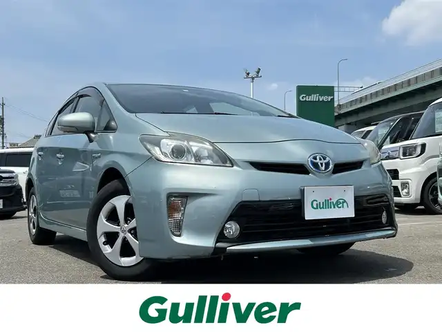 トヨタ プリウス S 愛知県 2012(平24)年 5.1万km フロスティーグリーンマイカ 純正SDナビ/（AM/FM/SD/BT/CD/DVD)/フルセグTV/バックカメラ/ETC/HIDヘッドライト/フォグランプ/プッシュスタート/ステアリングスィッチ/カーテンエアバッグ/ドアバイザー/フロアマット/スマートキー