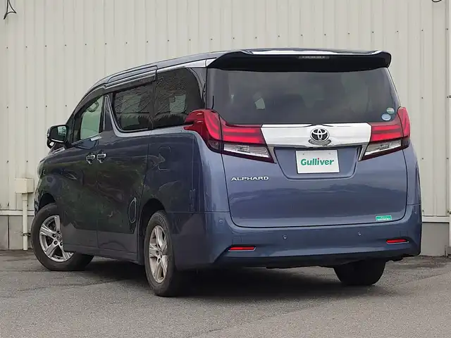 トヨタ アルファード X 山形県 2015(平27)年 8.7万km グレイッシュブルーマイカメタリック 純正フリップダウンモニター/純正SDナビ/　　【CD DVD BT フルセグ MSV】/バックカメラ/両側パワースライドドア/LEDオートヘッドライト/純正16インチアルミホイール/コーナーセンサー/ステアリングスイッチ/MTモード付AT/電動格納ウィンカーミラー/フォグランプ/純正フロアマット/ドアバイザ―/スマートキー×2/ETC
