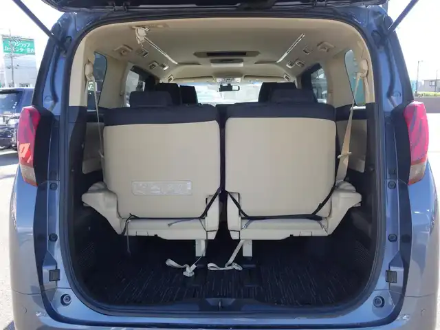 トヨタ アルファード X 山形県 2015(平27)年 8.7万km グレイッシュブルーマイカメタリック 純正フリップダウンモニター/純正SDナビ/　　【CD DVD BT フルセグ MSV】/バックカメラ/両側パワースライドドア/LEDオートヘッドライト/純正16インチアルミホイール/コーナーセンサー/ステアリングスイッチ/MTモード付AT/電動格納ウィンカーミラー/フォグランプ/純正フロアマット/ドアバイザ―/スマートキー×2/ETC