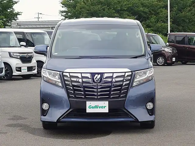 トヨタ アルファード X 山形県 2015(平27)年 8.7万km グレイッシュブルーマイカメタリック 純正フリップダウンモニター/純正SDナビ/　　【CD DVD BT フルセグ MSV】/バックカメラ/両側パワースライドドア/LEDオートヘッドライト/純正16インチアルミホイール/コーナーセンサー/ステアリングスイッチ/MTモード付AT/電動格納ウィンカーミラー/フォグランプ/純正フロアマット/ドアバイザ―/スマートキー×2/ETC