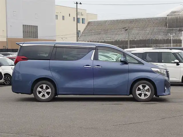 トヨタ アルファード X 山形県 2015(平27)年 8.7万km グレイッシュブルーマイカメタリック 純正フリップダウンモニター/純正SDナビ/　　【CD DVD BT フルセグ MSV】/バックカメラ/両側パワースライドドア/LEDオートヘッドライト/純正16インチアルミホイール/コーナーセンサー/ステアリングスイッチ/MTモード付AT/電動格納ウィンカーミラー/フォグランプ/純正フロアマット/ドアバイザ―/スマートキー×2/ETC