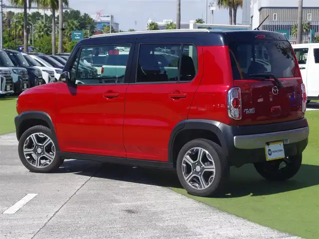 マツダ フレア クロスオーバー XS 千葉県 2015(平27)年 5万km フェニックスレッドパール/ブラック スズキセーフティサポート/アイドリングストップ/運転席シートヒーター/社外メモリーナビ/地デジTV/【DVD/CD再生機能　Bluetooth接続】/バックカメラ/ドライブレコーダー（前後撮影）/革巻きステアリング/ETC/HIDヘッドライト/フォグライト/ウインカーミラー/純正15インチアルミホイル/携帯リモコン