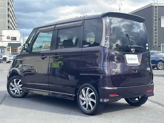 日産 ルークス ハイウェイスター 道北・旭川 2010(平22)年 7.3万km ミステリアスバイオレットパール ・４ＷＤ/・社外オーディオＣＤ、ＭＤ/・純正エンジンスターター/・純正１４インチアルミ夏タイヤ/・社外１４インチアルミ冬タイヤ積込み/・HIDオートライト/・フォグライト/・左電動スライドドア/・右イージークローザー/・スマートキー/・ドアミラーヒーター/・Ｄ席シートヒーター/・ETC/・スペアキー１/・新車時保証書、取説