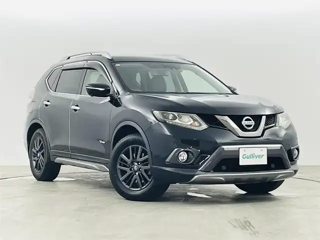 日産 エクストレイル ハイブリッド 20X ブラック エクストリーマーX ブレーキ 福島県 2015(平27)年 2.5万km ダイヤモンドブラック パートタイム4WD/エマージェンシーブレーキパッケージ/・エマージェンシーブレーキ/・踏み間違い衝突防止アシスト/・車線逸脱警報/・ブラインドスポットモニター/純正メモリナビ/型番:なし/【AM/FM/CD/DVD/BT/AUX/USB/フルセグTV】/アラウンドビューモニター/ETC/前後ドライブレコーダー/デジタルインナーミラー/パワーバックドア/クルーズコントロール/ダウンヒルアシストコントロール/プッシュスタート/・スマートキー/革巻きステアリング/・ステアリングスイッチ/・チルト式ステアリング/ルーフレール/LEDヘッドライト/・オートライト/・フォグランプ/冬タイヤ付き社外AW積込/・225/65/R17/ドアバイザー