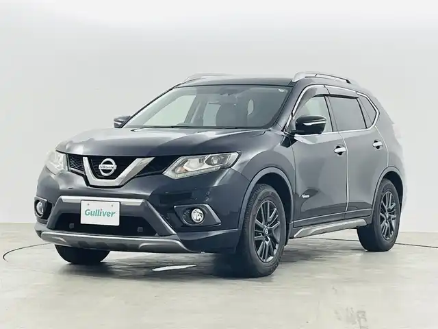 日産 エクストレイル ハイブリッド 20X ブラック エクストリーマーX ブレーキ 福島県 2015(平27)年 2.5万km ダイヤモンドブラック パートタイム4WD/エマージェンシーブレーキパッケージ/・エマージェンシーブレーキ/・踏み間違い衝突防止アシスト/・車線逸脱警報/・ブラインドスポットモニター/純正メモリナビ/型番:なし/【AM/FM/CD/DVD/BT/AUX/USB/フルセグTV】/アラウンドビューモニター/ETC/前後ドライブレコーダー/デジタルインナーミラー/パワーバックドア/クルーズコントロール/ダウンヒルアシストコントロール/プッシュスタート/・スマートキー/革巻きステアリング/・ステアリングスイッチ/・チルト式ステアリング/ルーフレール/LEDヘッドライト/・オートライト/・フォグランプ/冬タイヤ付き社外AW積込/・225/65/R17/ドアバイザー