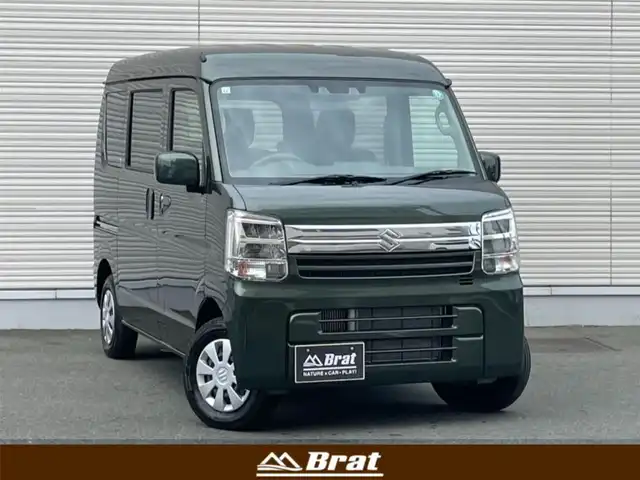 スズキ エブリイ JOINターボ 岩手県 2024(令6)年 0.1万km クールカーキPM 純正ディスプレイオーディオ/衝突軽減ブレーキ/シートヒーター/LEDヘッドライト/電動格納ミラー/バックカメラ/コーナーセンサー/純正ゴムマット/オートライト/横滑り防止